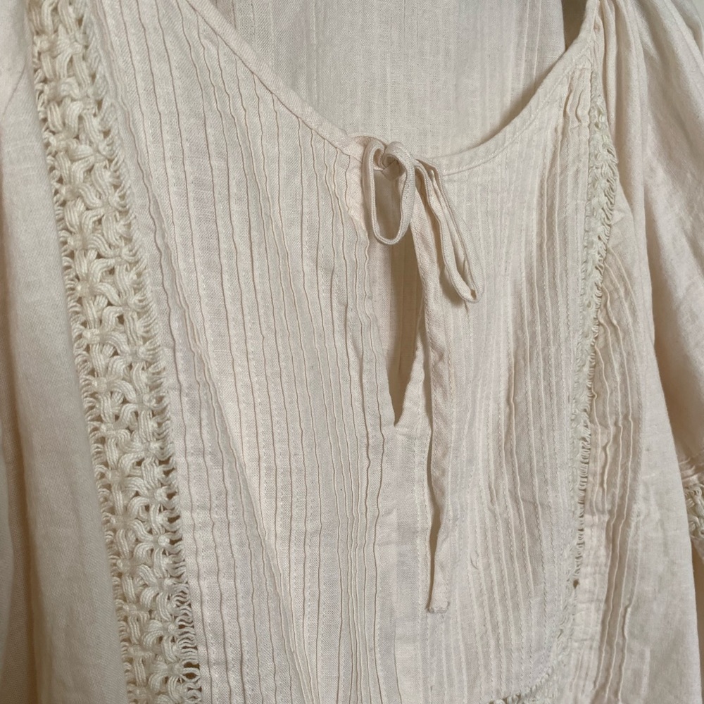 ✨SOLD✨ Madewell Plus Linen-Blend Pintuck Peasant Top, 2X - Picture 7 of 8